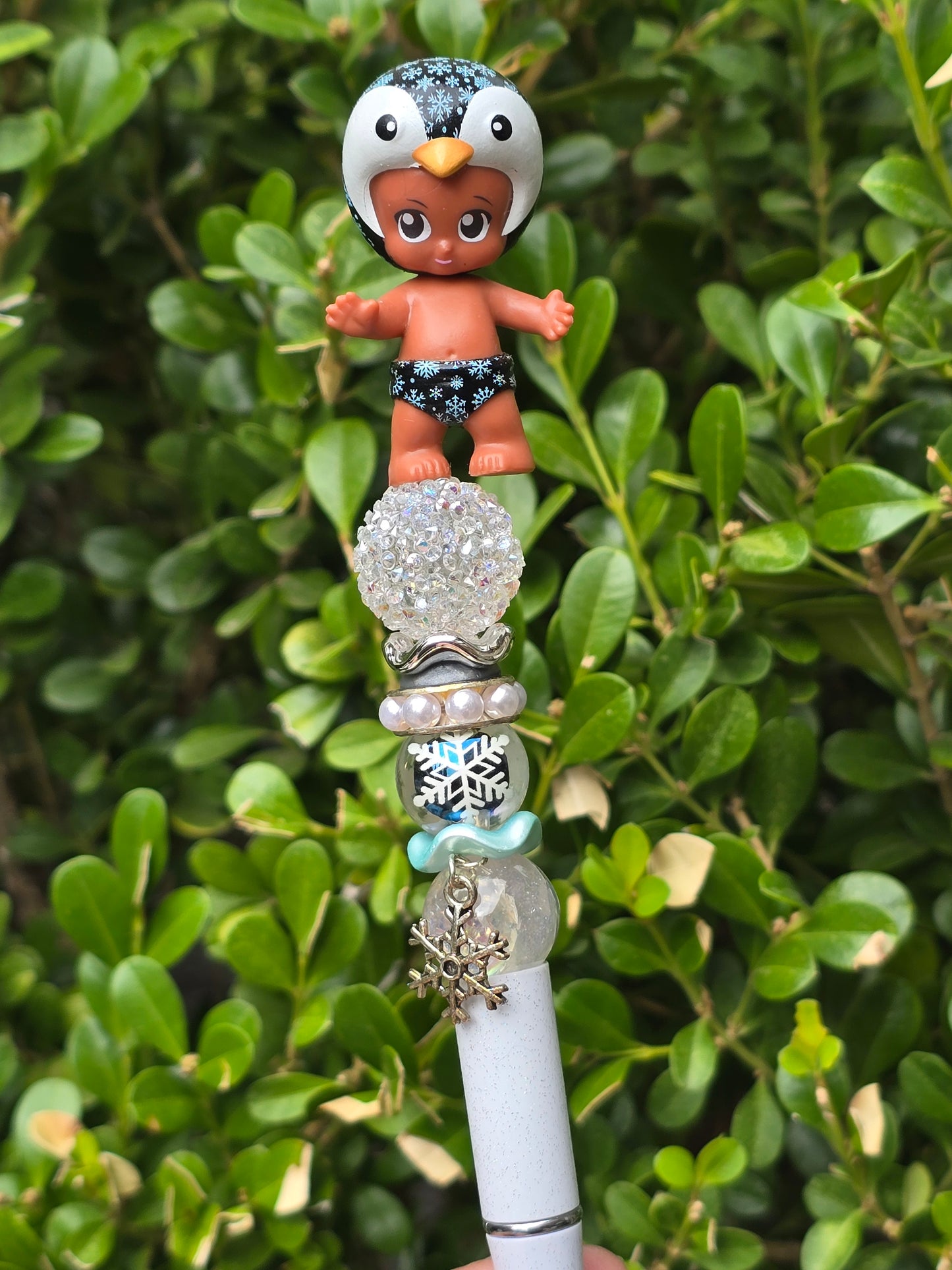 Character Topper, Plastic, Refillable, Beaded Pen